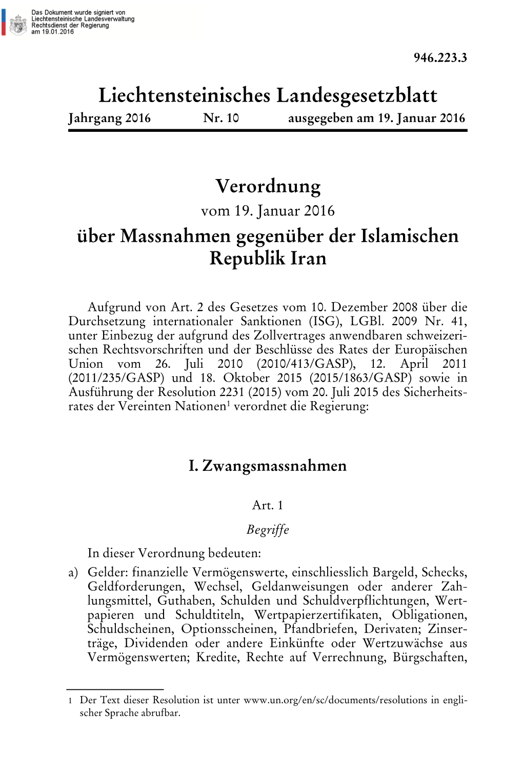 Liechtensteinisches Landesgesetzblatt Jahrgang 2016 Nr