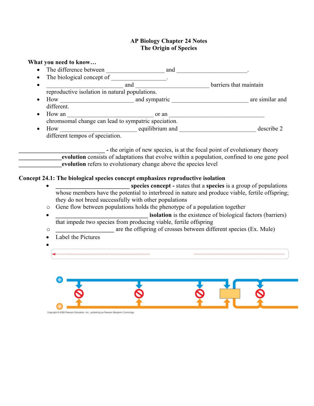 AP Biology Chapter 24 Notes