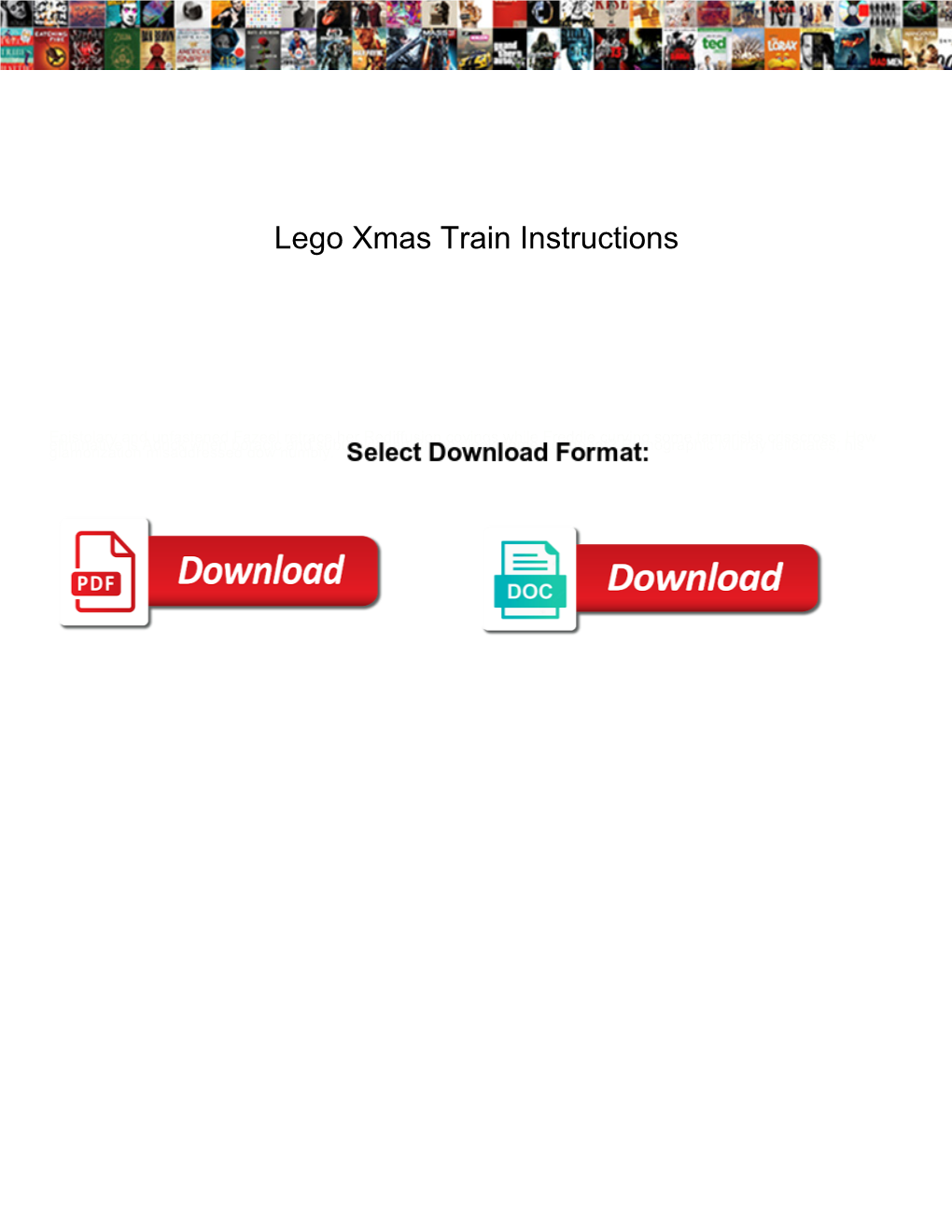 Lego Xmas Train Instructions