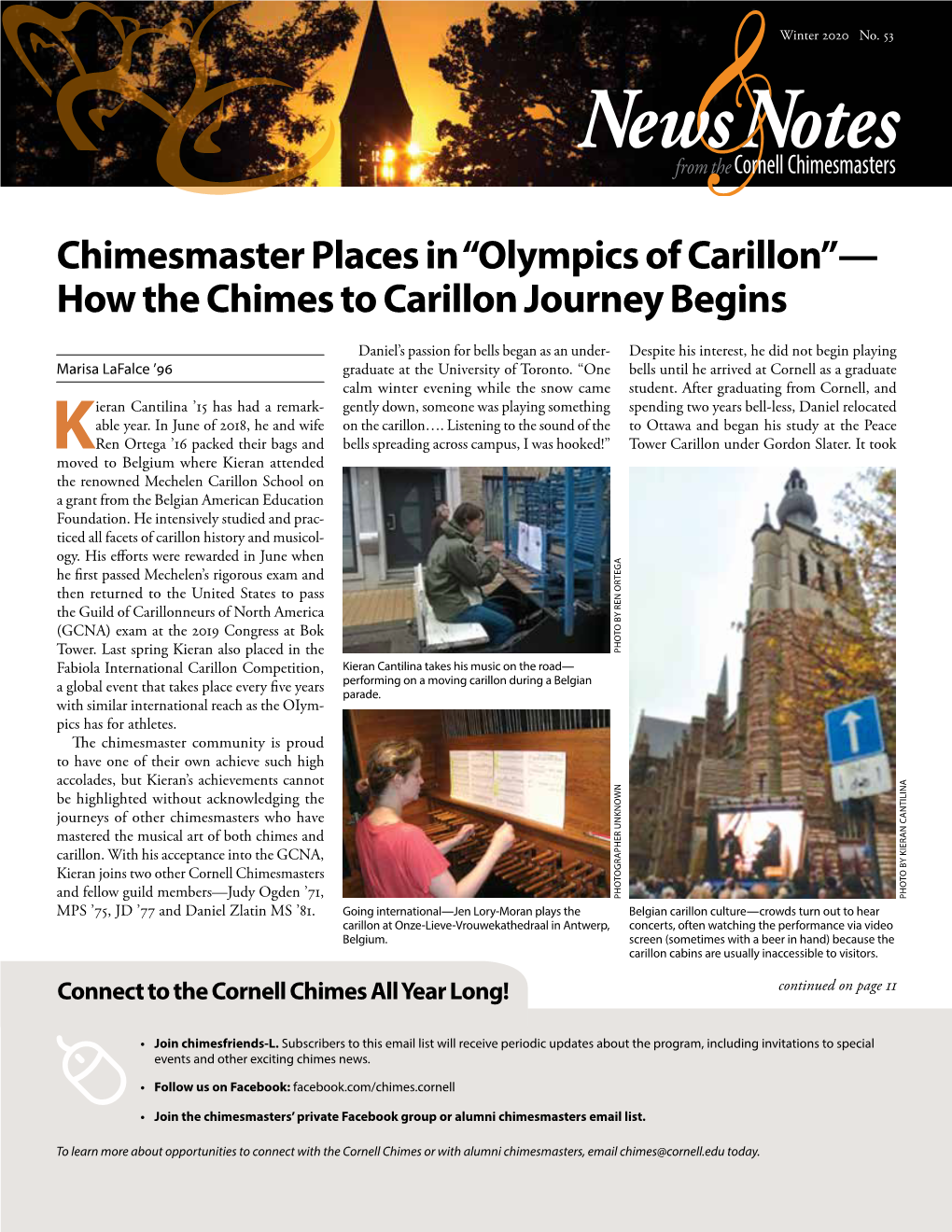 Cornell Chimes Newsletter Winter 2020