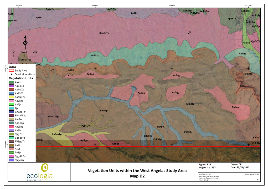 Vegetation Units Within the West Angelas Study Area Map D2