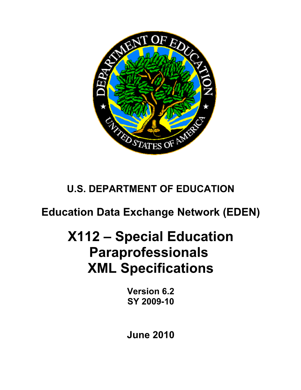 Special Education Paraprofessionals XML Specifications