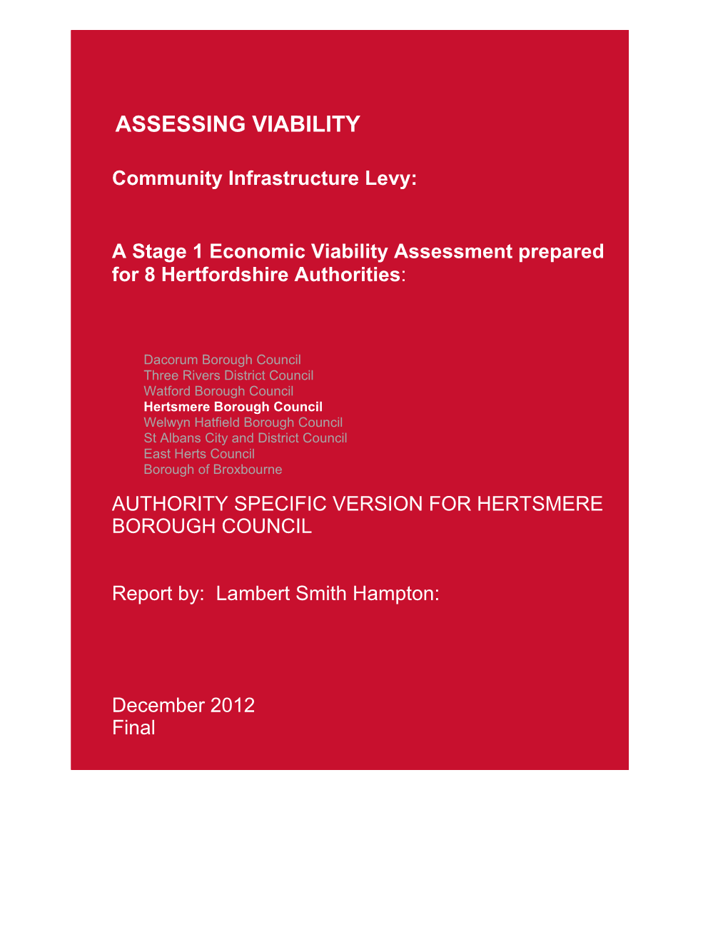 Viability Assessment Stage 1