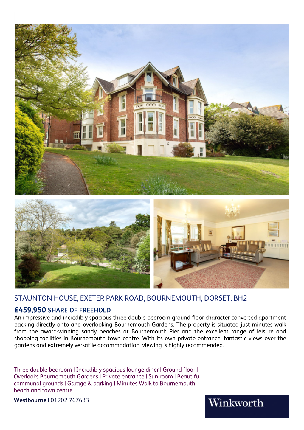 Staunton House, Exeter Park Road, Bournemouth, Dorset