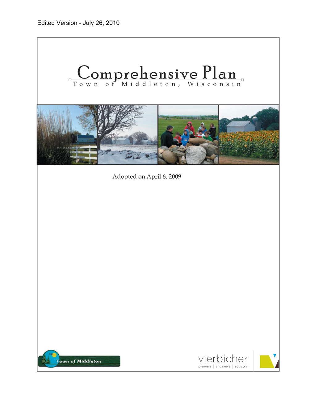 Comprehensive Plan Town of Middleton, Wisconsin