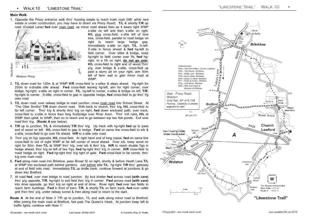 • WALK 10 “LIMESTONE TRAIL” Main Walk 1