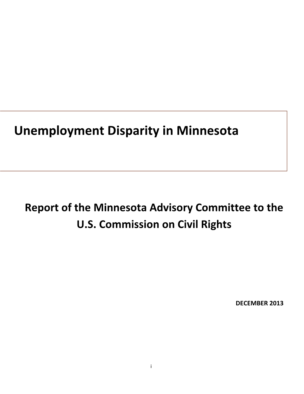 Unemployment Disparity in Minnesota