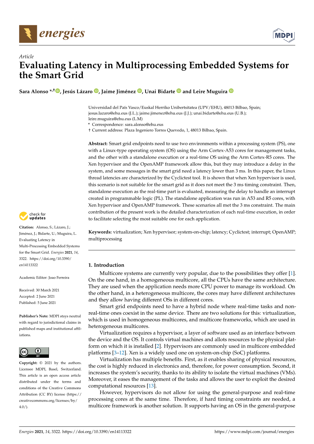Evaluating Latency in Multiprocessing Embedded Systems for the Smart Grid