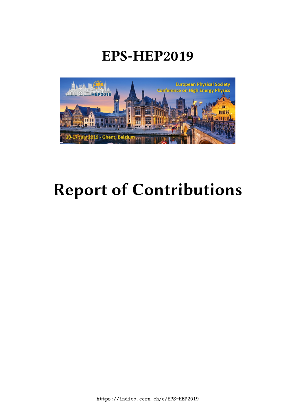 Report of Contributions