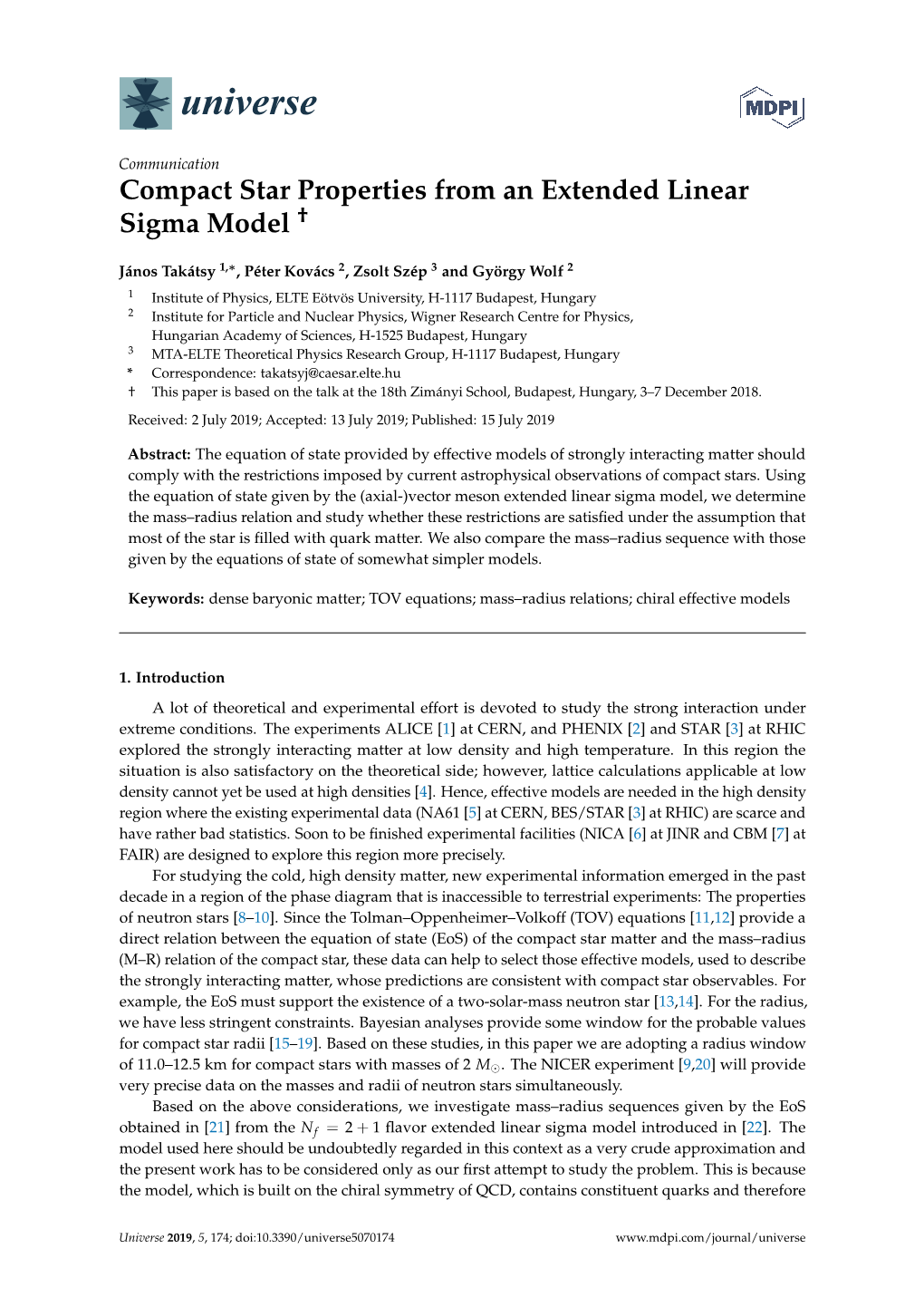 Compact Star Properties from an Extended Linear Sigma Model †