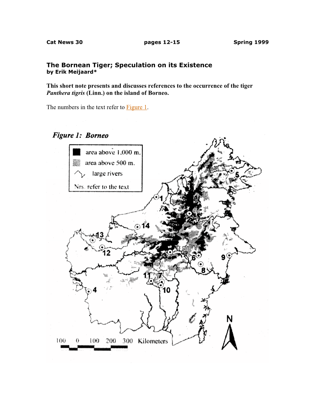 The Bornean Tiger; Speculation on Its Existence by Erik Meijaard*