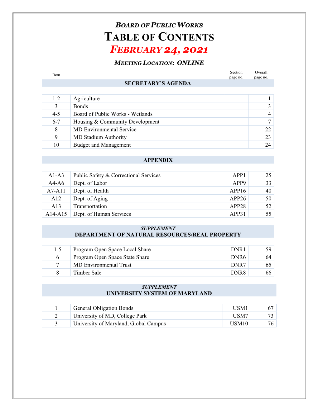 Feb 24 Agenda