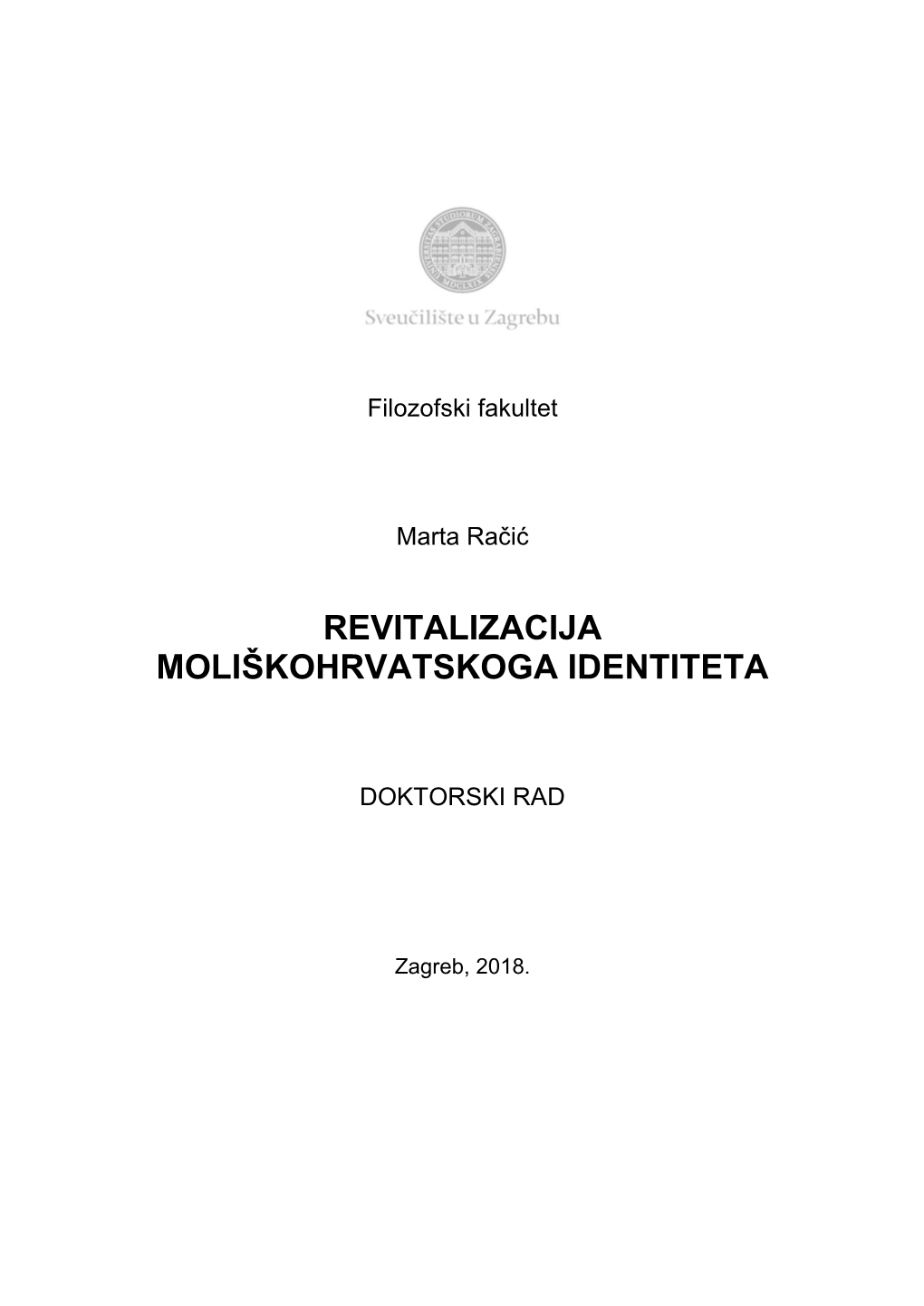 Revitalizacija Moliškohrvatskoga Identiteta