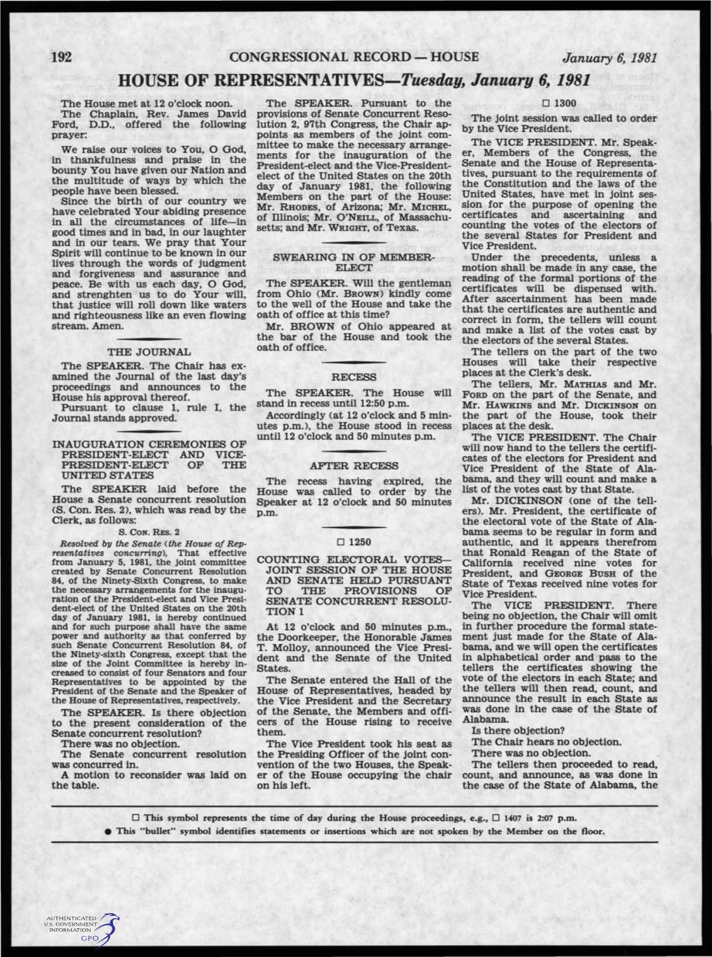 HOUSE of REPRESENTATIVES-Tuesday, January 6, 1981 the House Met at 12 O'clock Noon