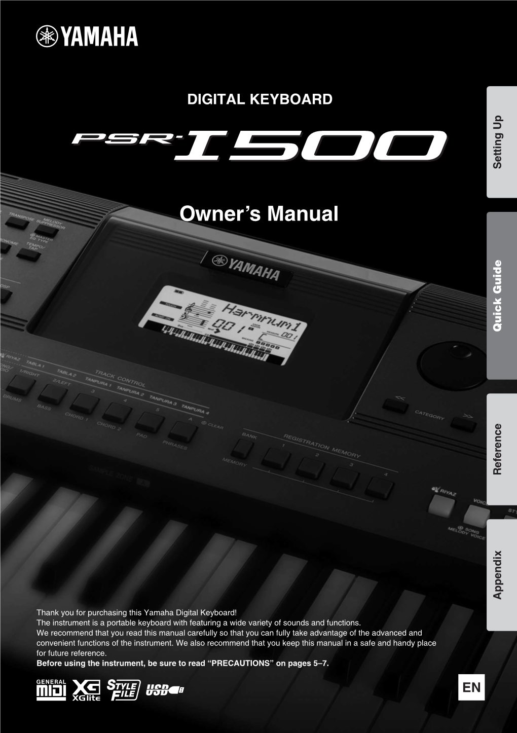 Yamaha PSR-I500 Owner's Manual
