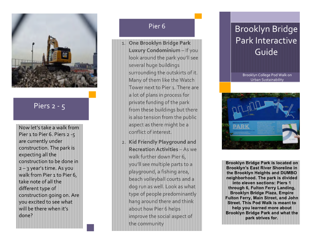 Brooklyn Bridge Park Interactive Guide