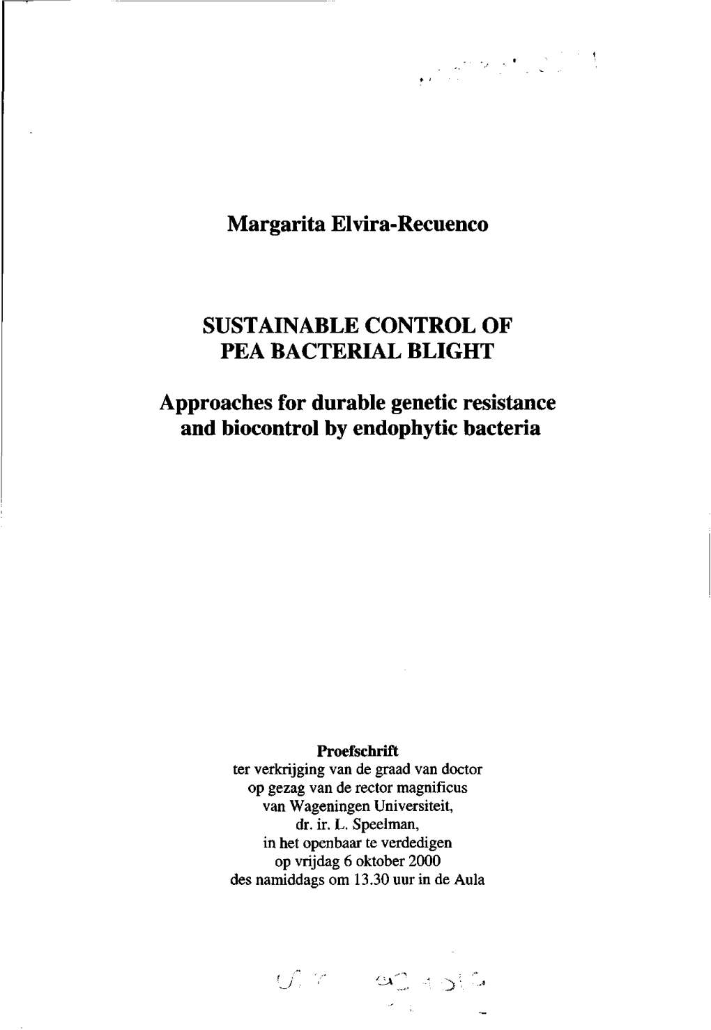 Margarita Elvira-Recuenco SUSTAINABLE CONTROL of PEA