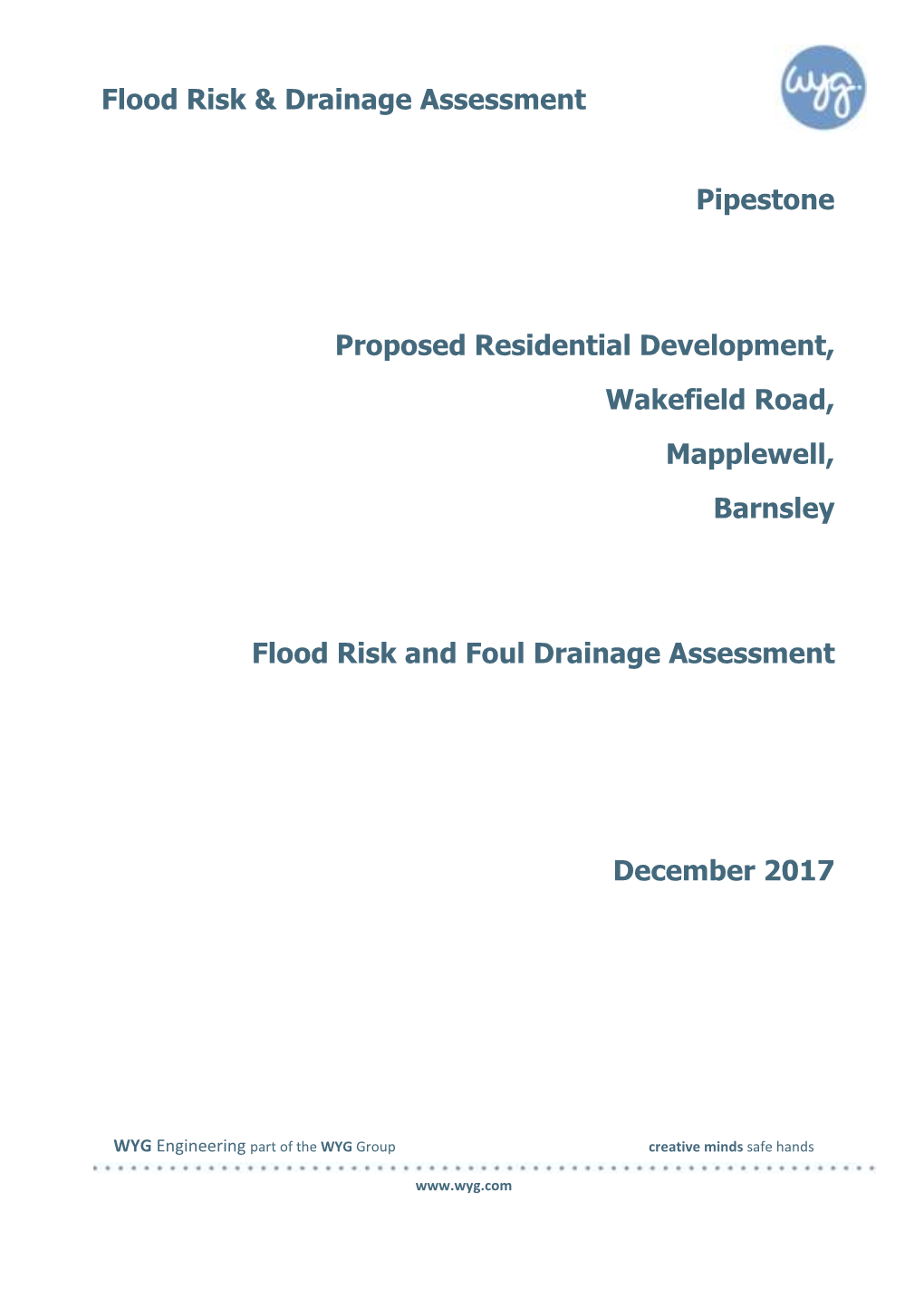 Flood Risk & Drainage Assessment Pipestone Proposed Residential