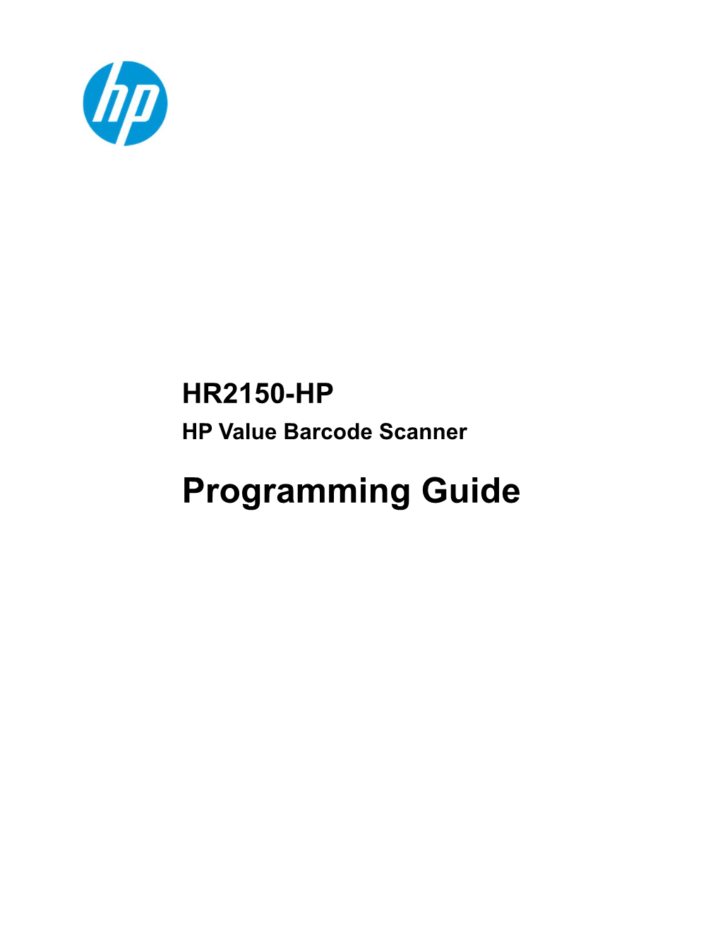 HP Value Barcode Scanner Programming Guide