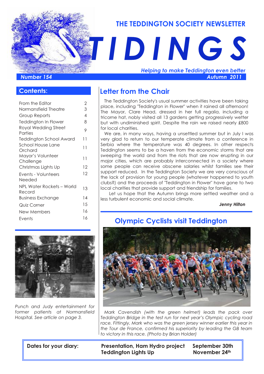 THE TEDDINGTON SOCIETY NEWSLETTER Letter from The