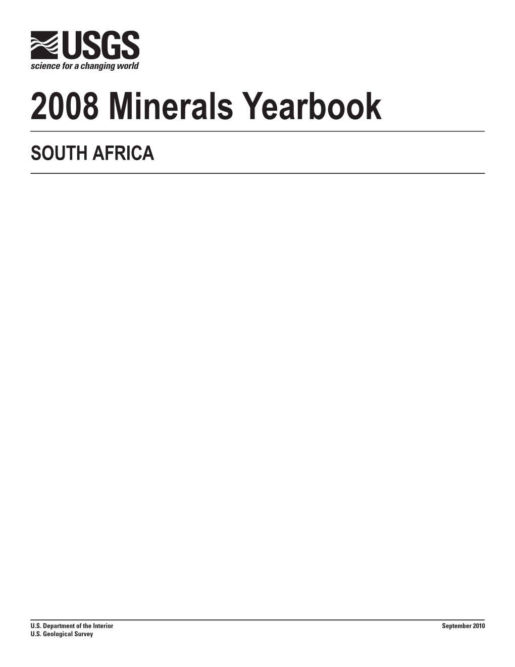 The Mineral Industry of South Africa in 2008