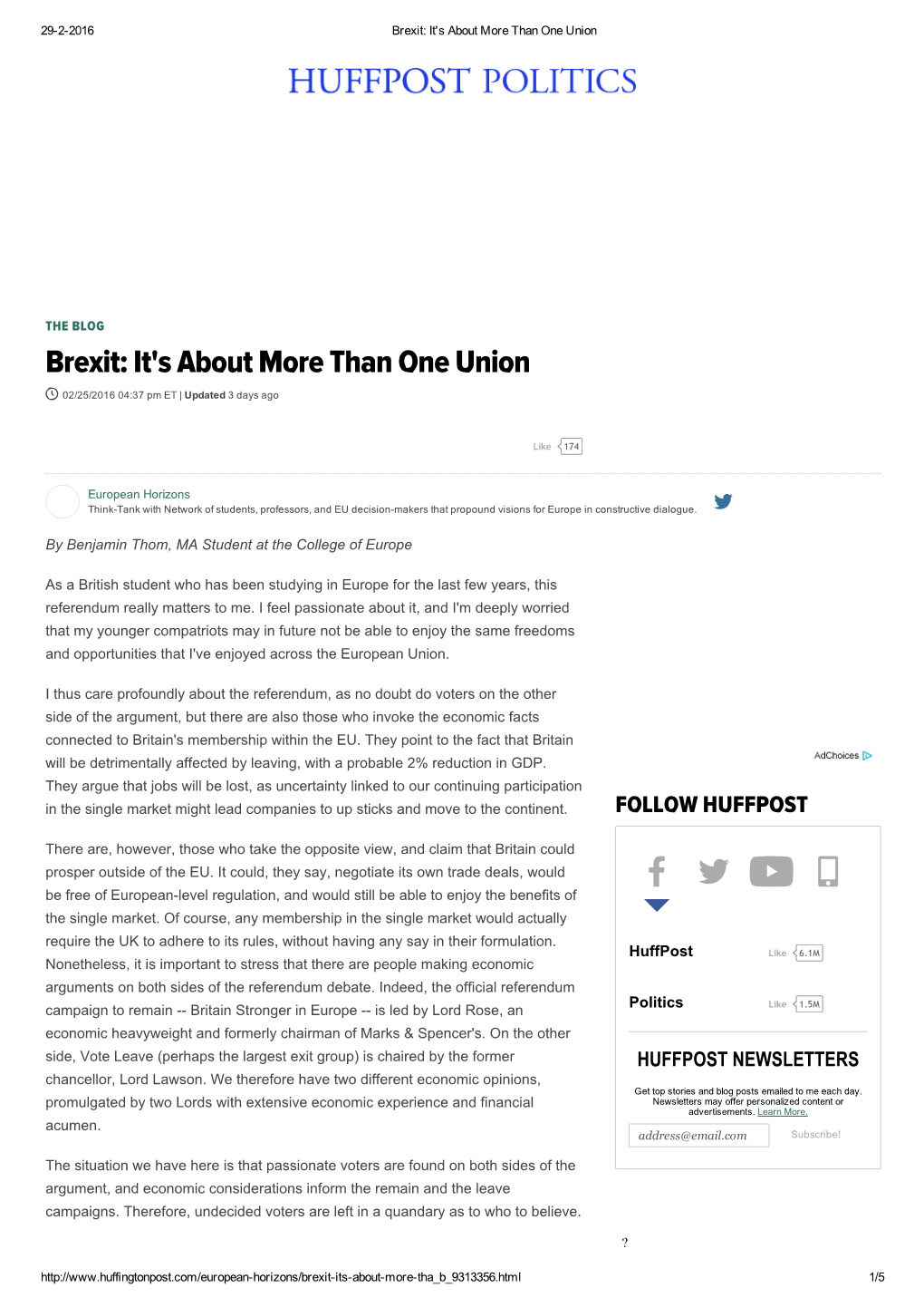 Brexit: It's About More Than One Union