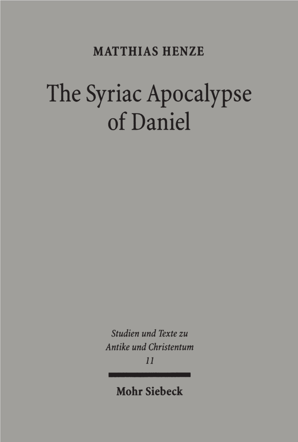 The Syriac Apocalypse of Daniel