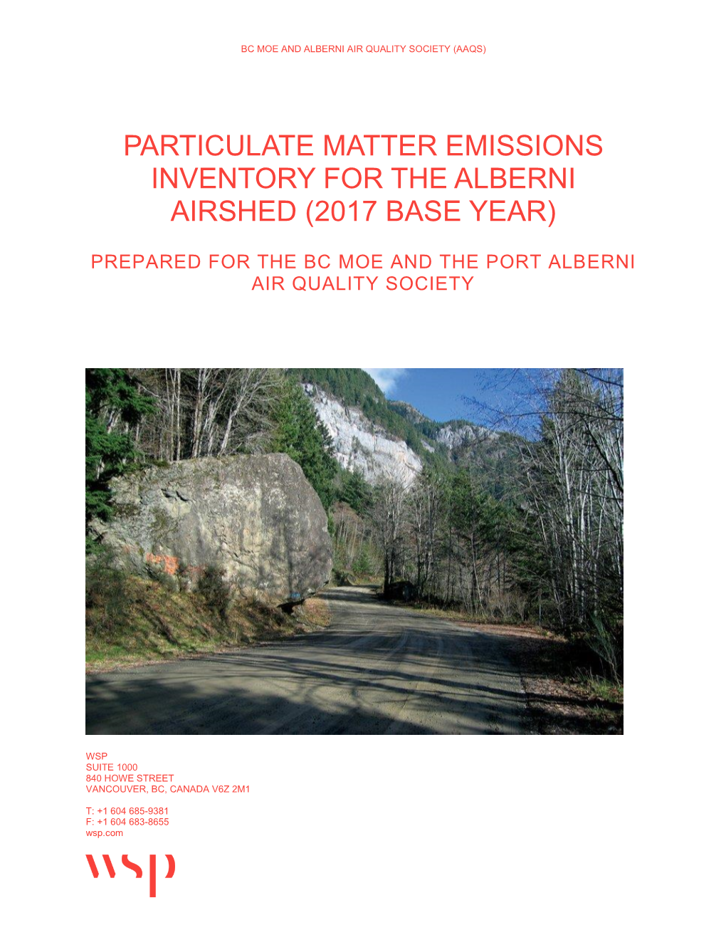 Alberni Airshed Emissions Inventory 2017