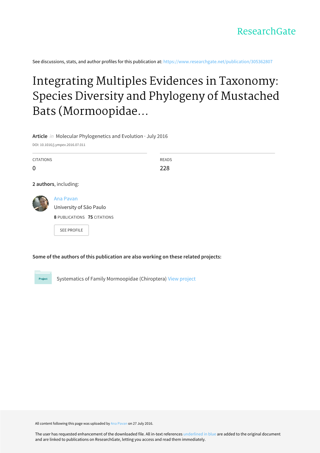 Species Diversity and Phylogeny of Mustached Bats (Mormoopidae