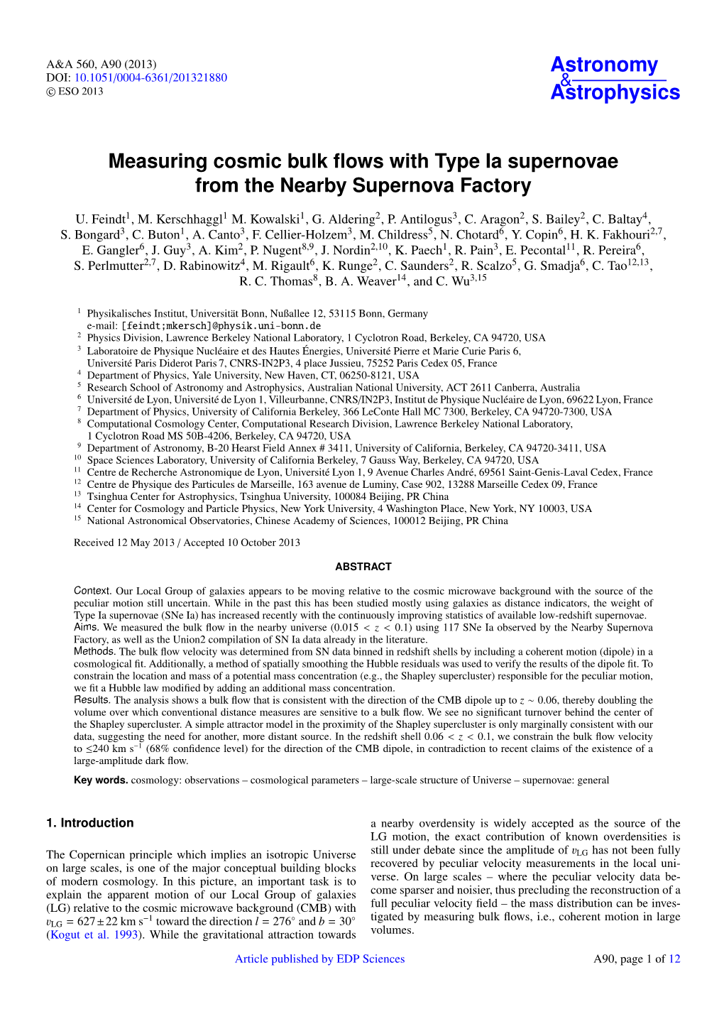 Measuring Cosmic Bulk Flows with Type Ia Supernovae from The