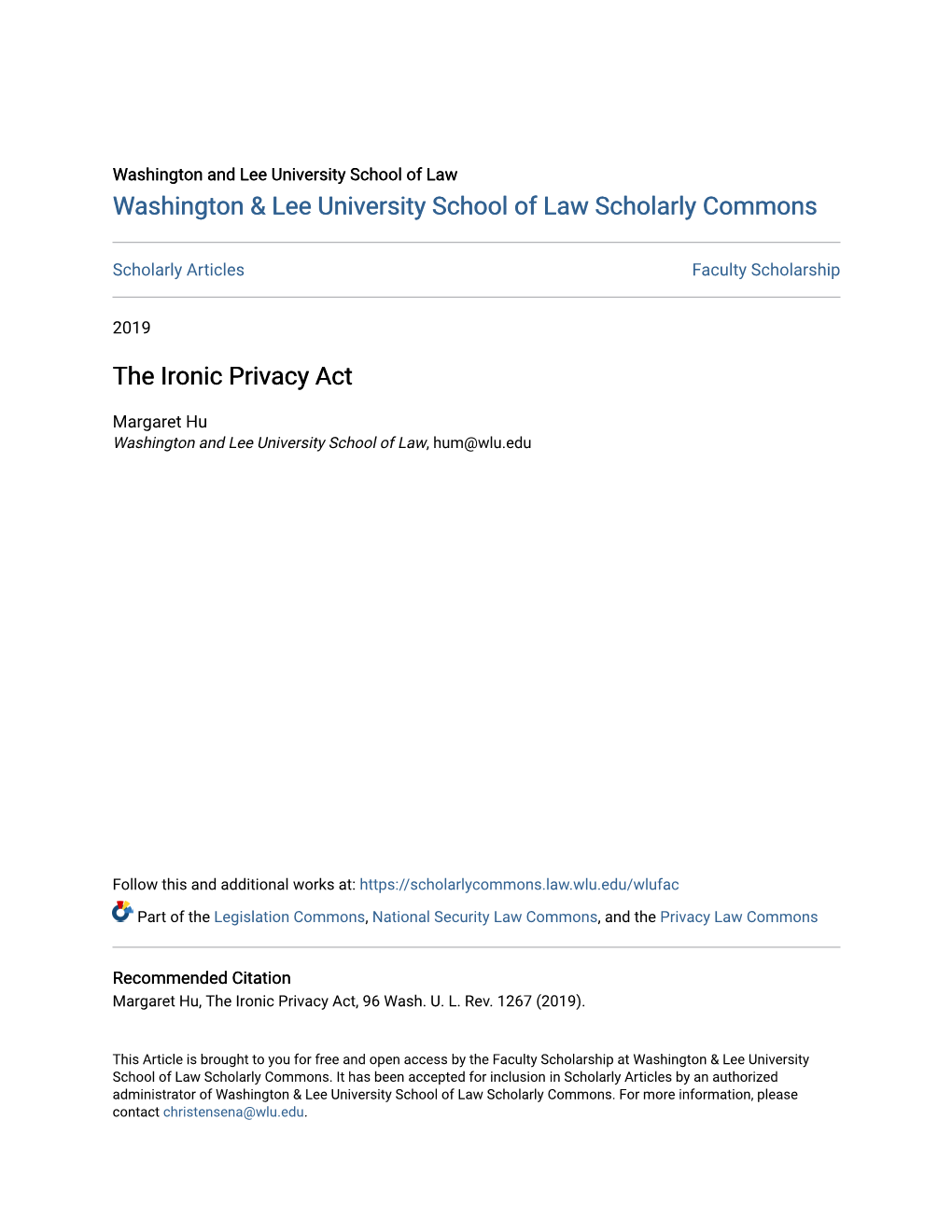 The Ironic Privacy Act