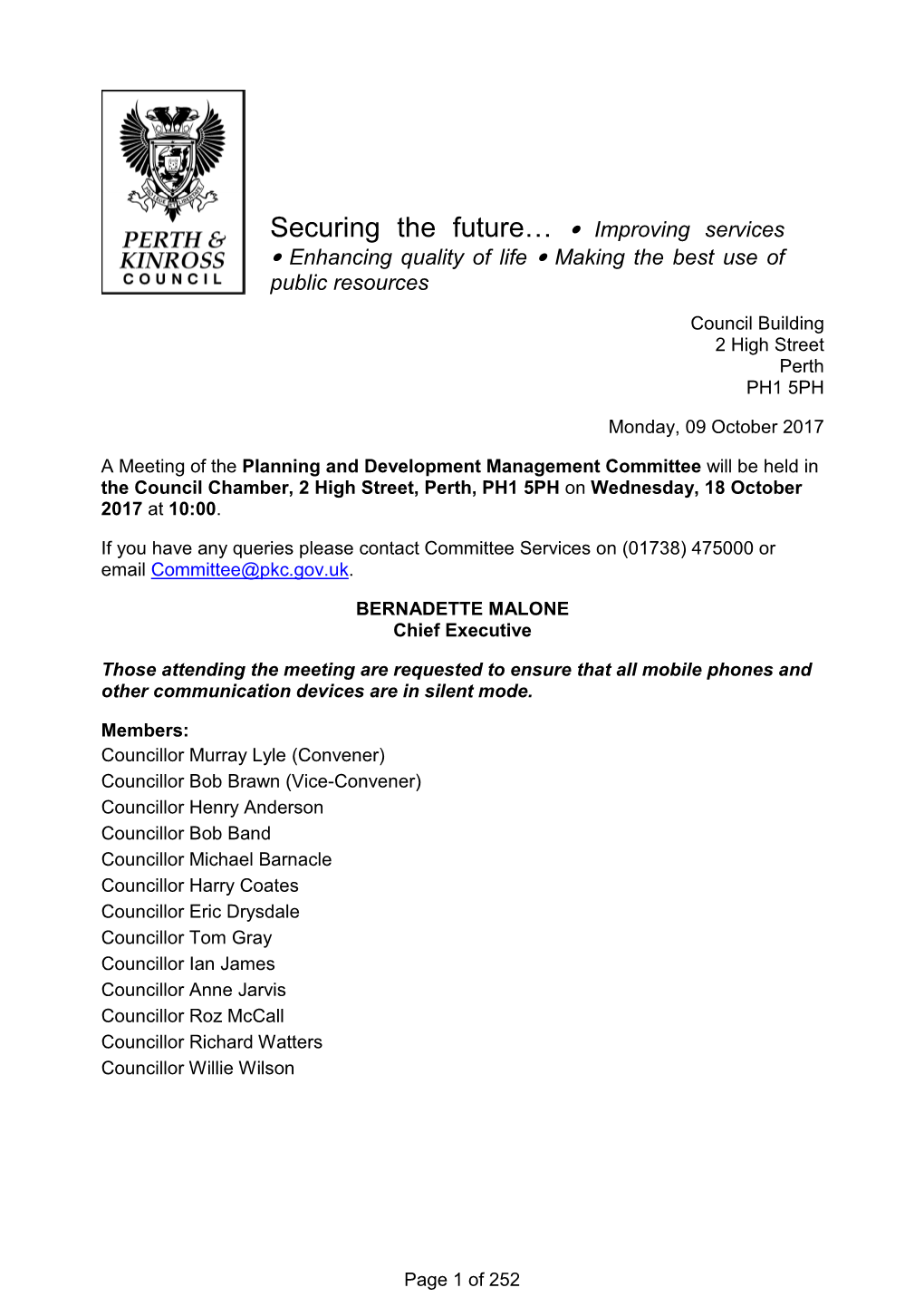 Perth and Kinross Council Development Management Committee 3 20 September 2017