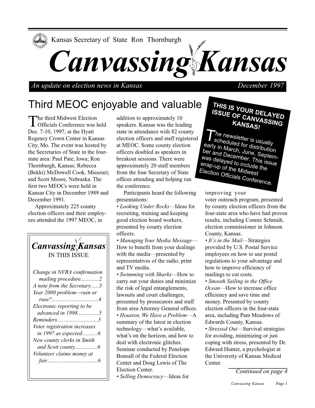 Canvassing Kansas