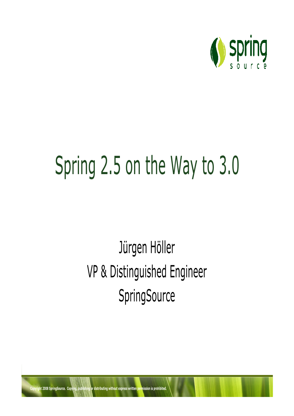 Spring 2.5 on the Way to 3.0