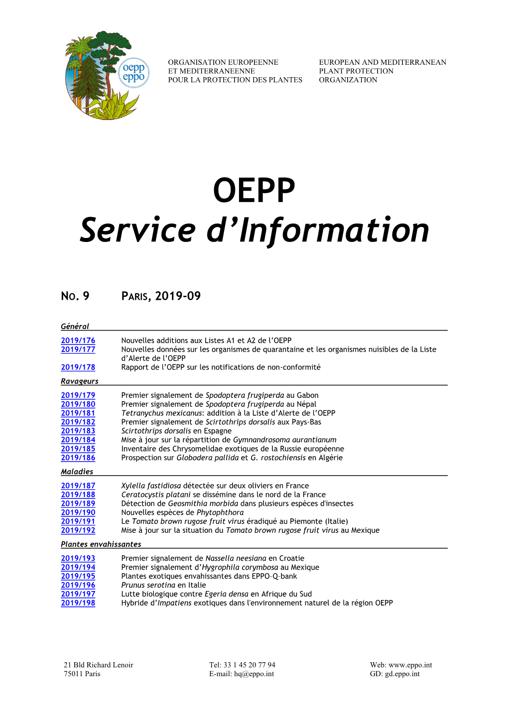 EPPO Reporting Service