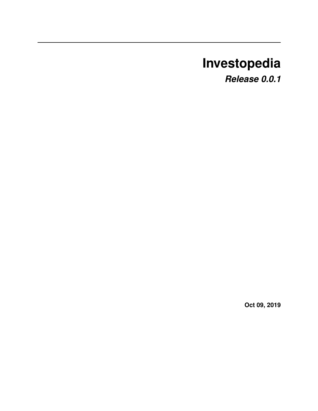 Investopedia Release 0.0.1