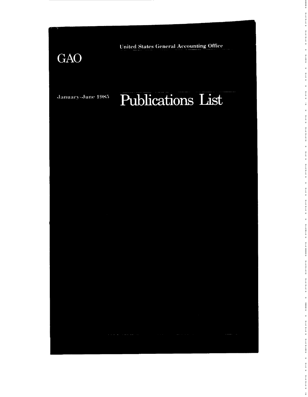 Publications List, January-June 1985