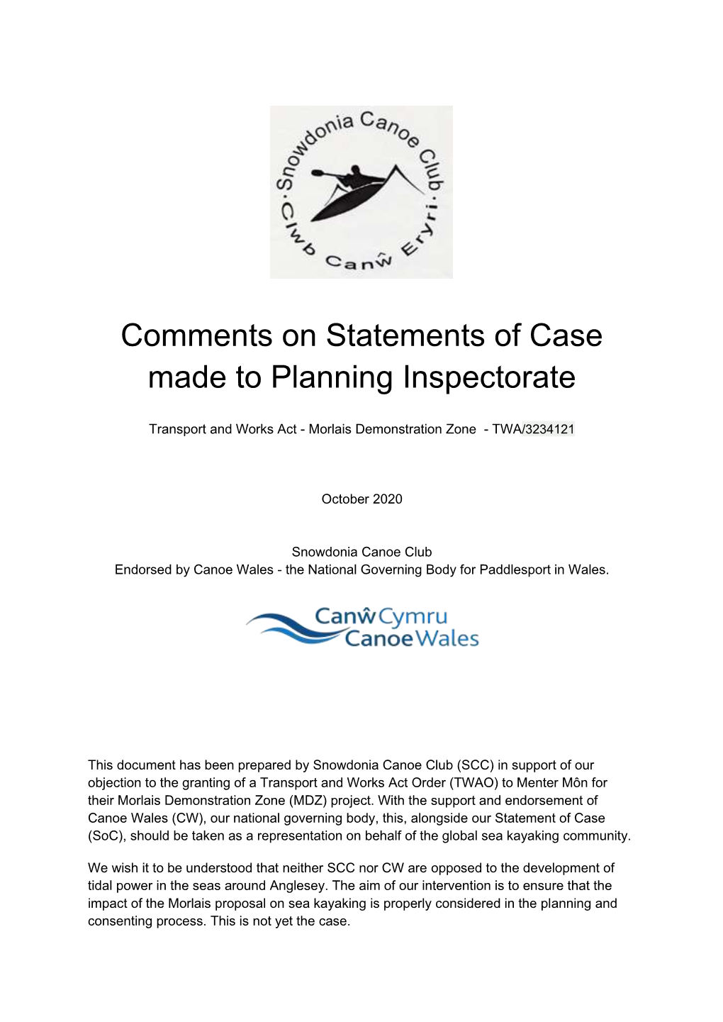 Comments on Statements of Case Made to Planning Inspectorate