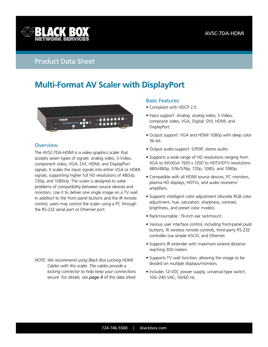Multi-Format AV Scaler with Displayport ®