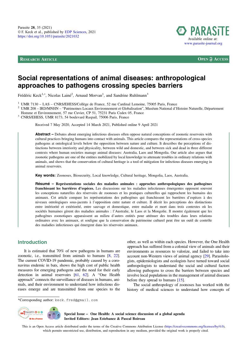 Anthropological Approaches to Pathogens Crossing Species Barriers