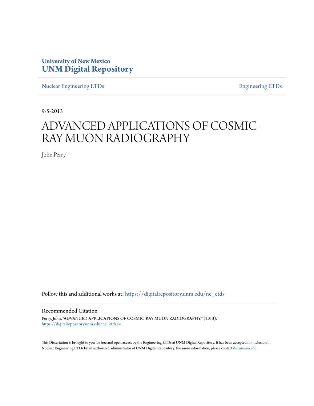 Advanced Applications of Cosmic-Ray Muon Radiography.