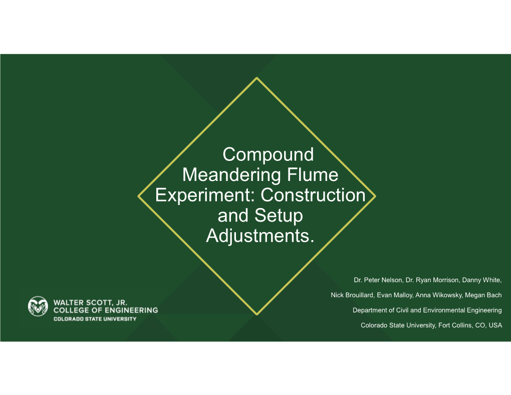 Compound Meandering Flume Experiment: Construction and Setup Adjustments