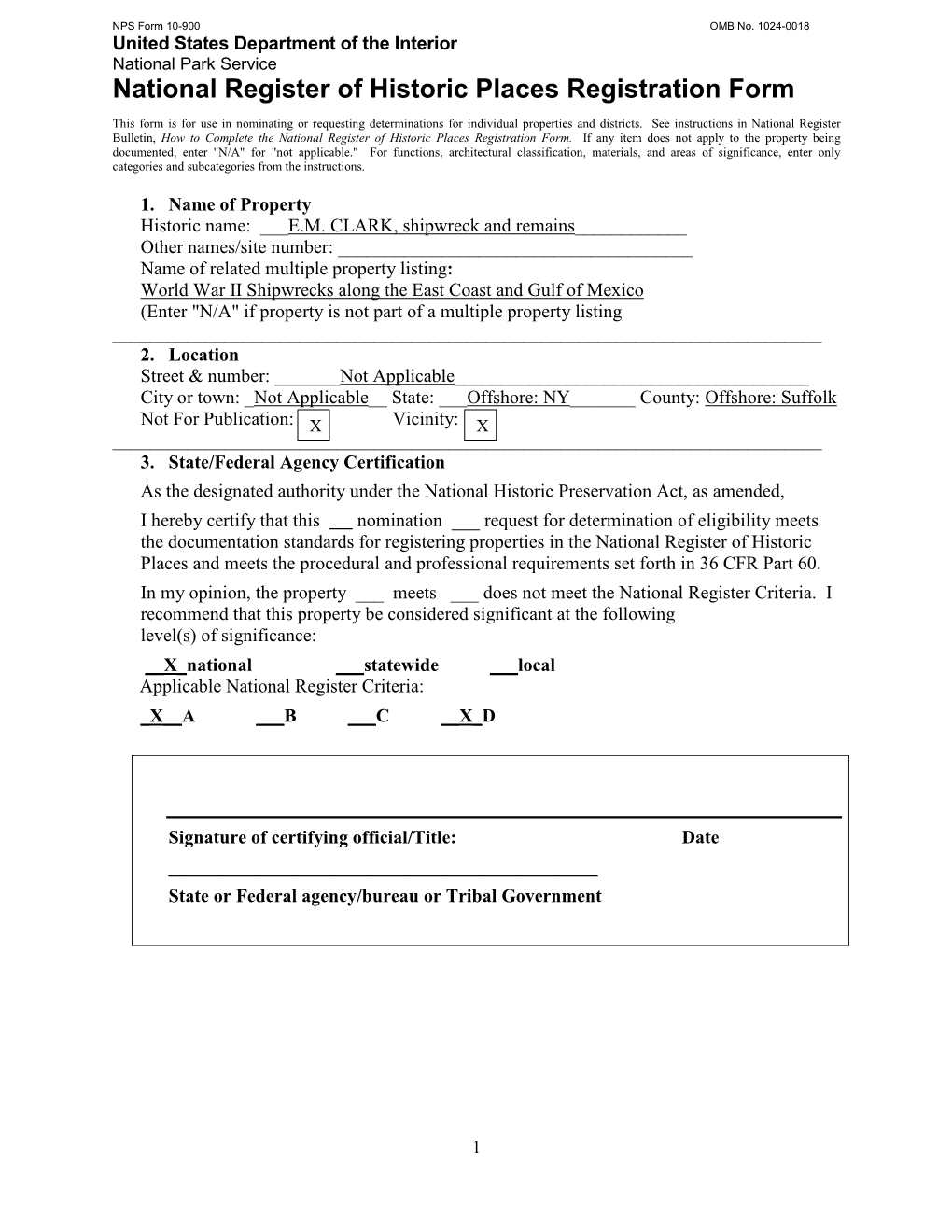 National Register of Historic Places Registration Form