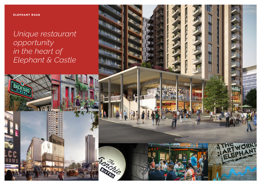 Unique Restaurant Opportunity in the Heart of Elephant & Castle