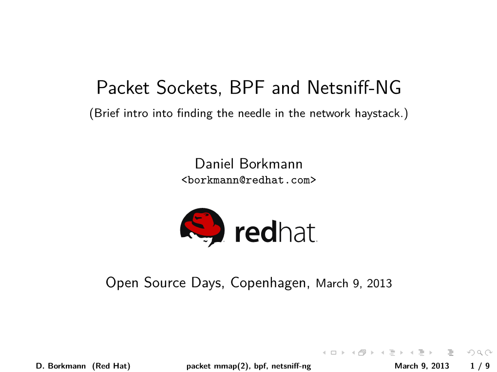 Packet Sockets, BPF and Netsniff-NG