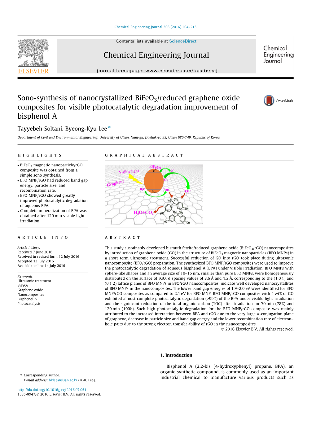 Sono-Synthesis of Nanocrystallized Bifeo3/Reduced Graphene Oxide