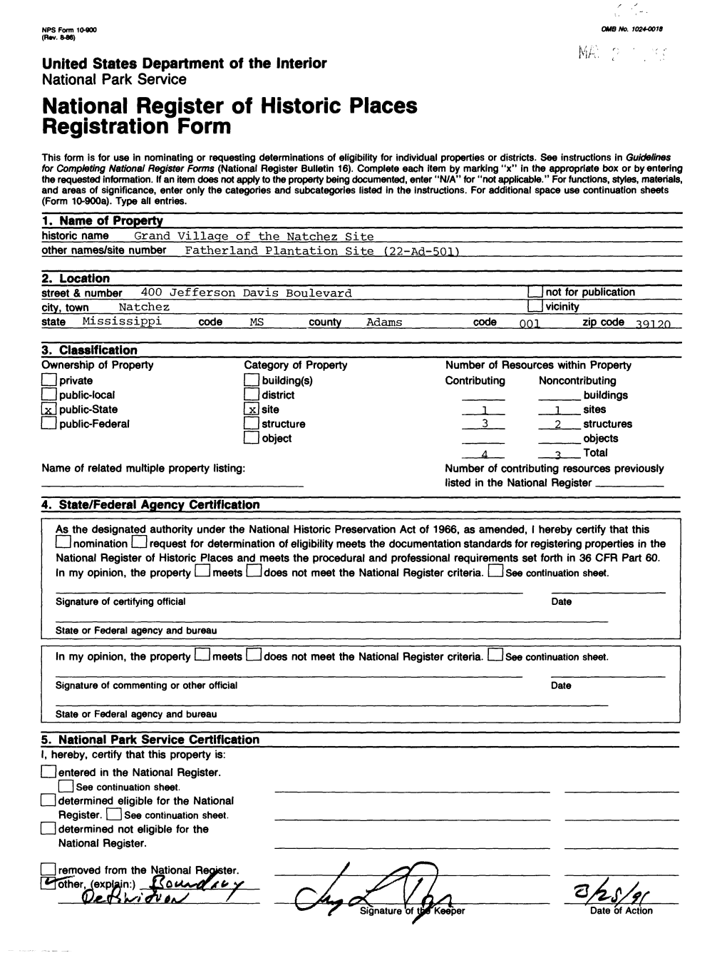 National Register of Historic Places Registration Form