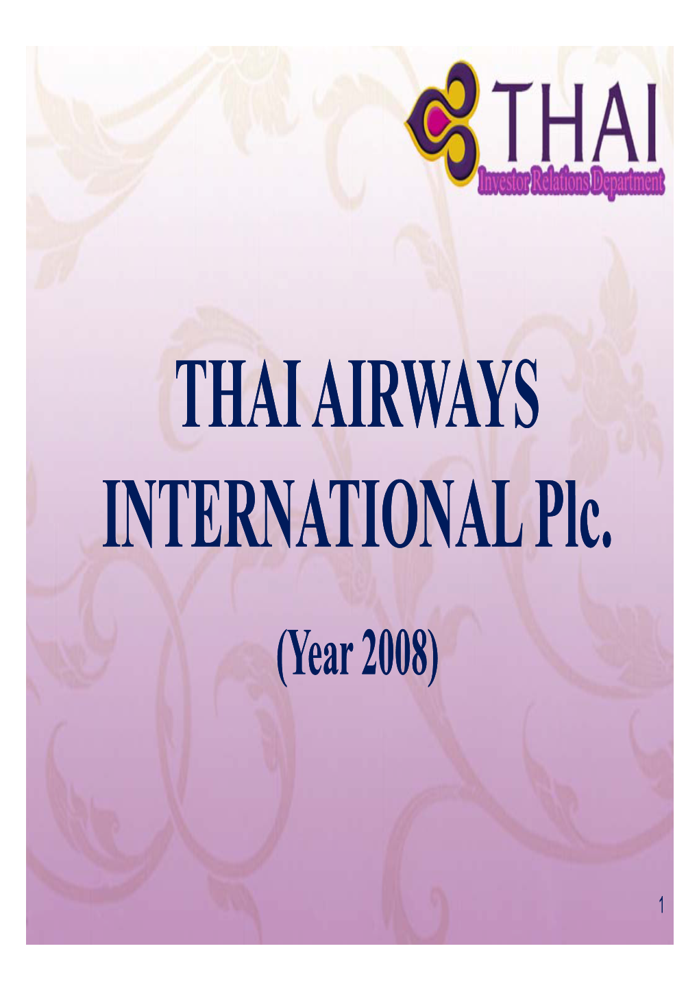 THAI AIRWAYS THAI AIRWAYS INTERNATIONAL Pl