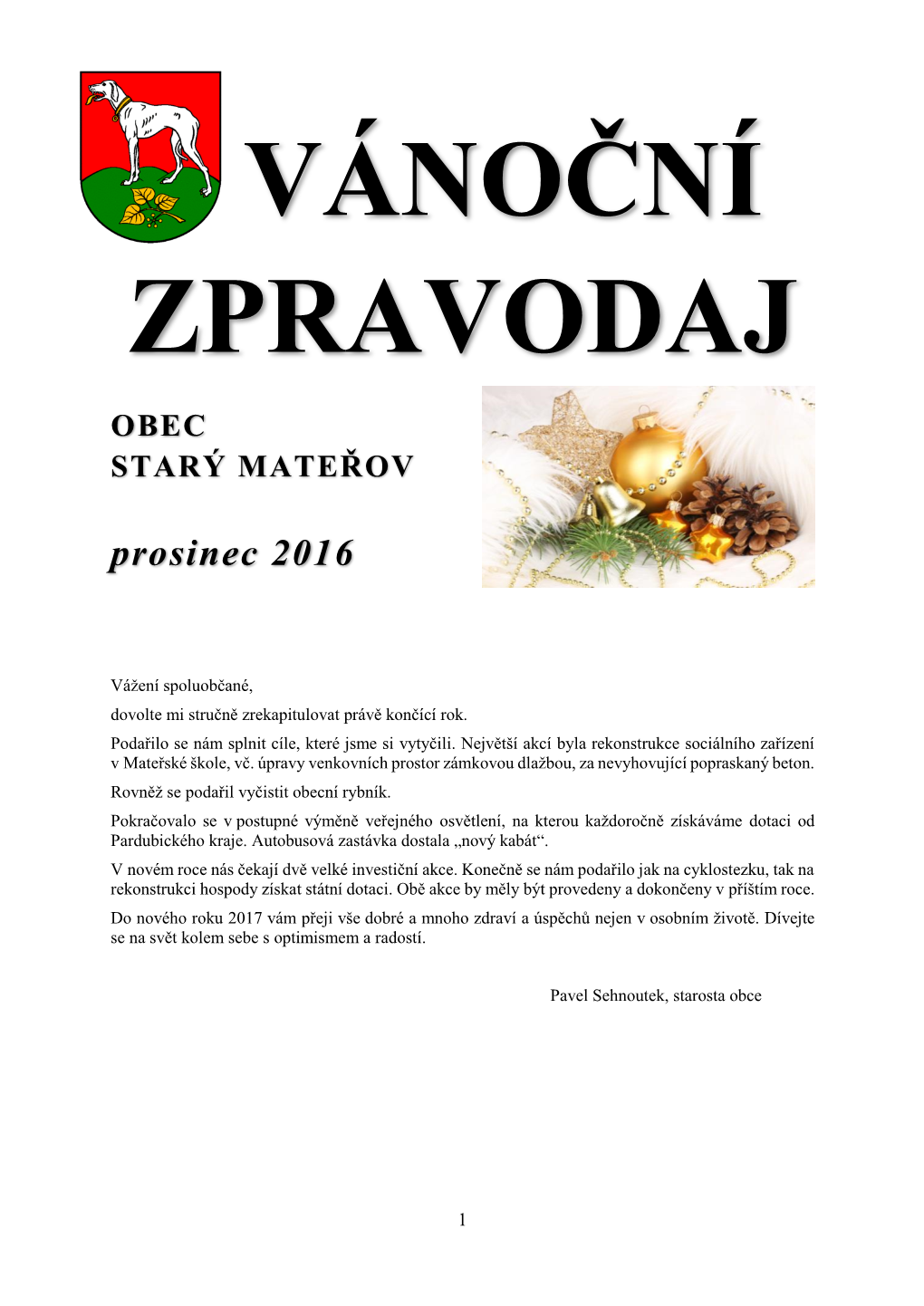 Vánoční Zpravodaj 2016