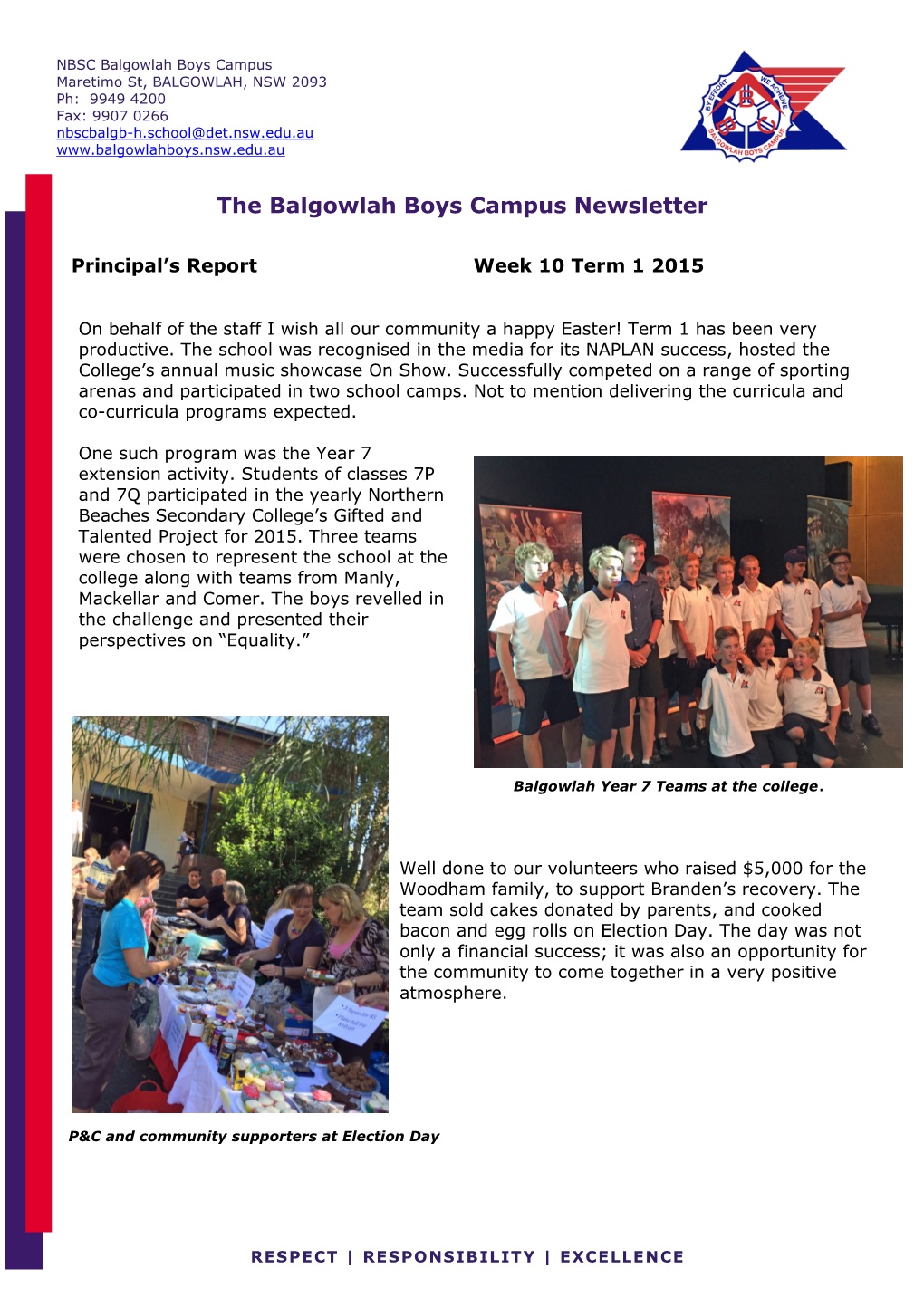 The Balgowlah Boys Campus Newsletter